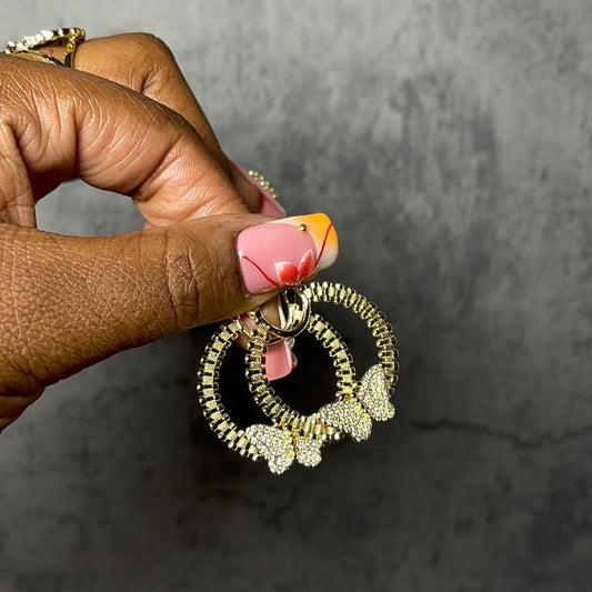 Butterfly Rollie Hoops