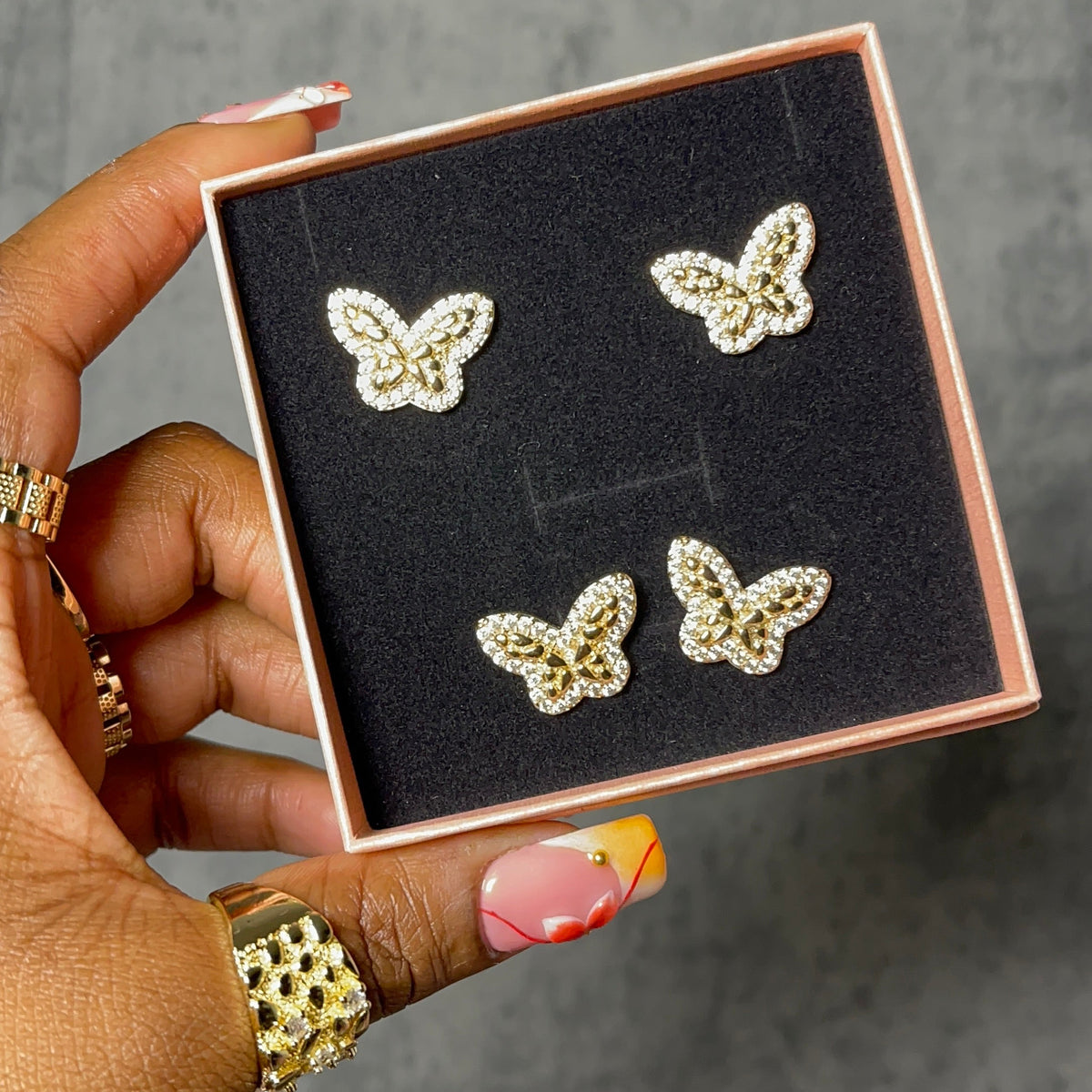 Nugget Butterfly studs