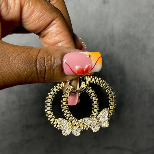 Butterfly Rollie Hoops