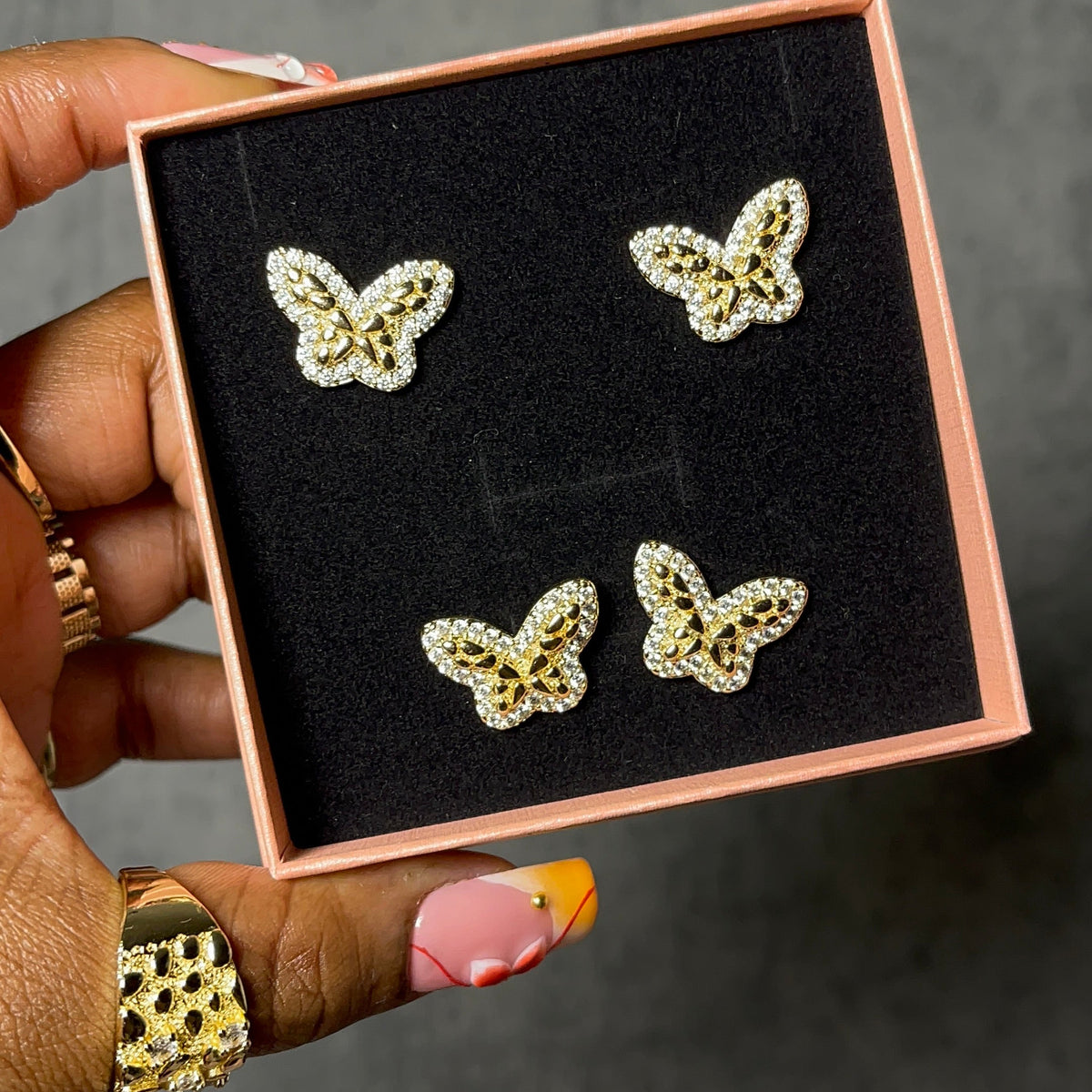Nugget Butterfly studs