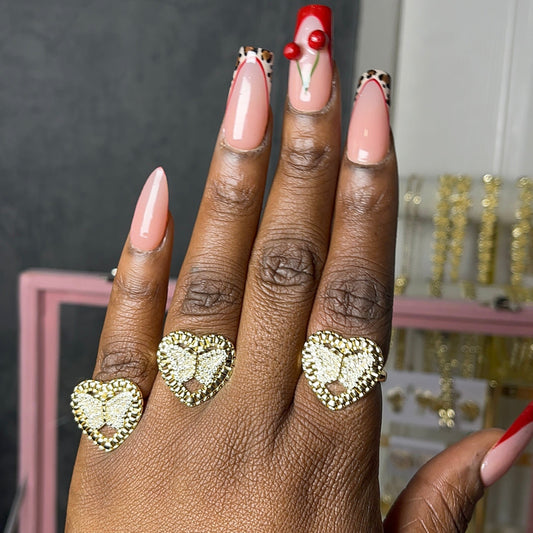 Butterfly Heart Rollie Ring