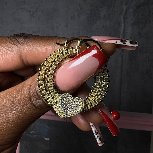 Heart of Lavish Rollie Hoops