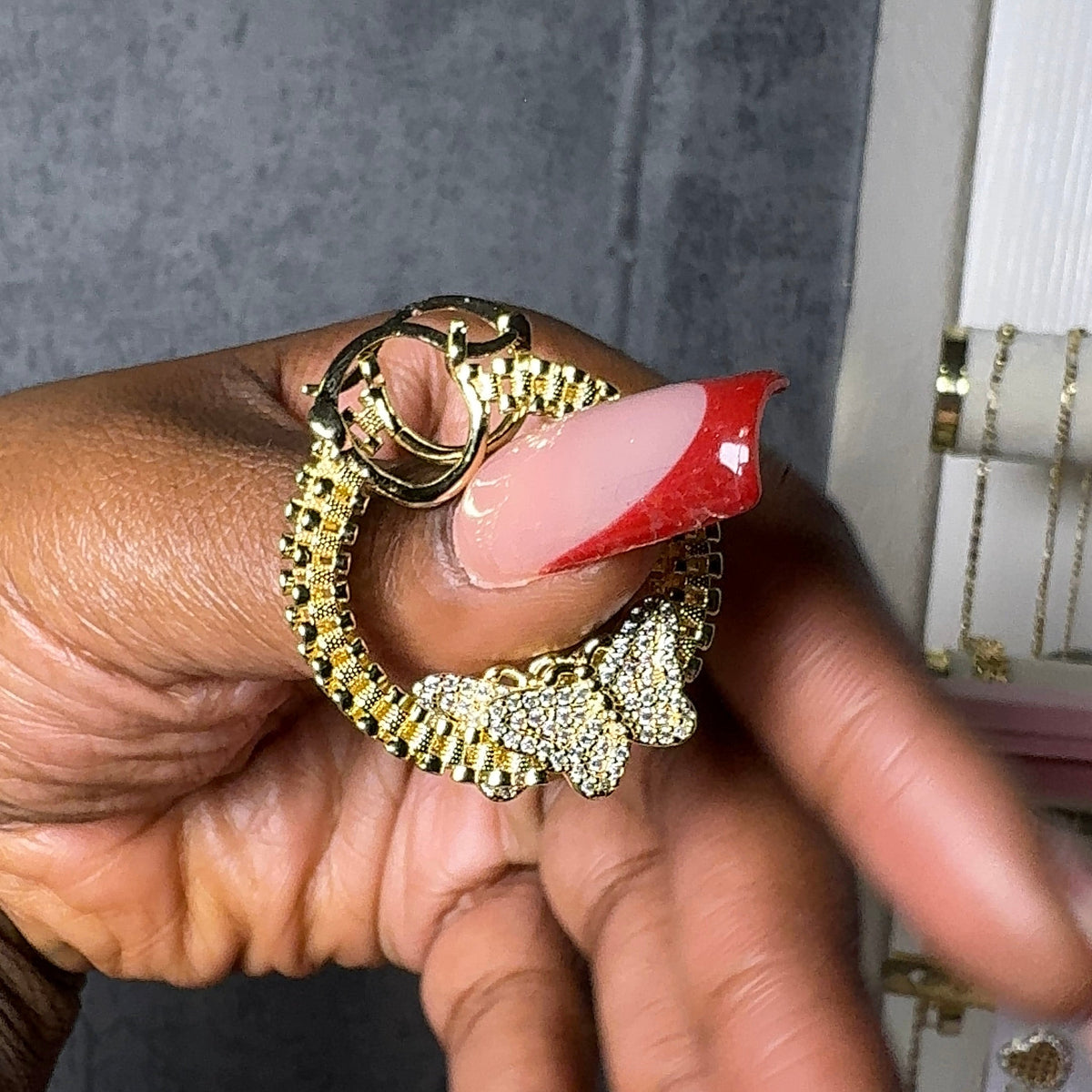 Butterfly Bling Rollie Hoops